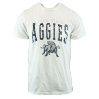 Utah State Aggie Bull Distressed T-Shirt white